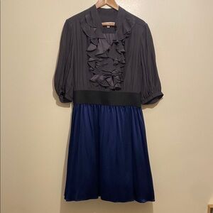 AMANDA UPRICHARD Elegant Brown and Blue Women's Dress